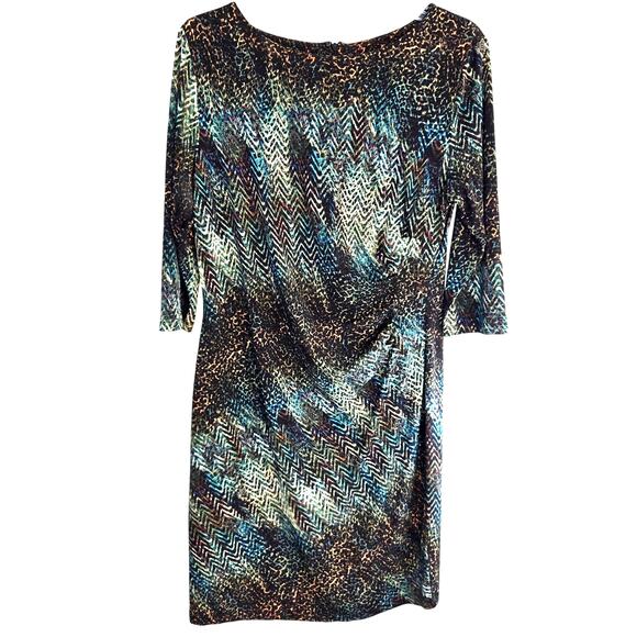 Cato Women's Dress 12 Multicolored Print Misses Size Large L Party Work Church - Picture 1 of 8